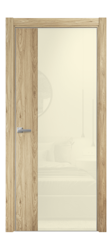 Дверь межкомнатная Vetro 20 Цвет Орех NY светлый Покрытие ПВХ WOOD NATURAL Наличник L 75 Цена 29068