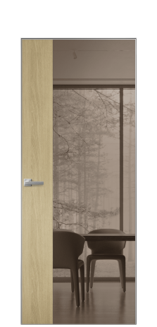 Дверь межкомнатная Vetro 20 Цвет Maderaira oak amber Покрытие ПВХ WOOD NATURAL Наличник Скрытый короб хром Цена 76300