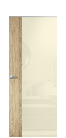 Дверь межкомнатная Vetro 20 Цвет Орех NY светлый Покрытие ПВХ WOOD NATURAL Наличник Скрытый короб хром Цена 58850