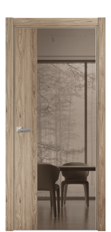 Дверь межкомнатная Vetro 20 Цвет Орех NY смоук Покрытие ПВХ WOOD NATURAL Наличник L 75 Цена 55125