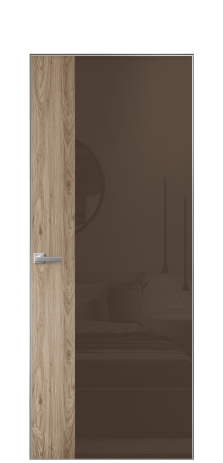 Дверь межкомнатная Vetro 20 Цвет Орех NY смоук Покрытие ПВХ WOOD NATURAL Наличник Скрытый короб хром Цена 45208