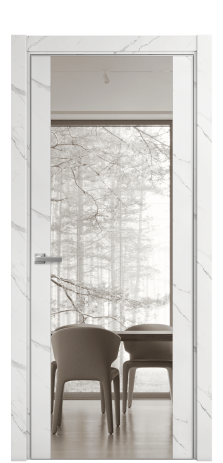 Дверь межкомнатная Vetro 21 Цвет Monte white soft Покрытие ПВХ ORIGINAL Наличник L 75 Цена 30268