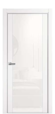 Дверь межкомнатная Vetro 21 Цвет Вайт Покрытие ПВХ SOFT (ПЭТ) Наличник L 75 Цена 51525