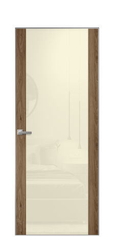Дверь межкомнатная Vetro 21 Цвет Орех NY классический Покрытие ПВХ WOOD NATURAL Наличник Скрытый короб хром Цена 58850