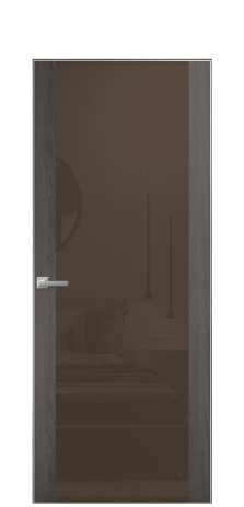 Дверь межкомнатная Vetro 21 Цвет Maderaira oak agate Покрытие ПВХ WOOD NATURAL Наличник Скрытый короб хром Цена 45208