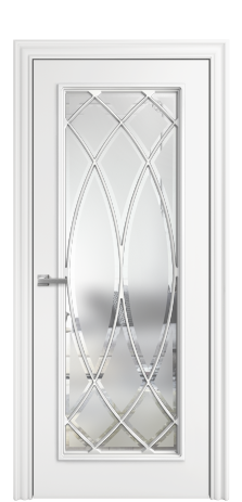 Дверь межкомнатная Amelia ARC1 Цвет Белый Покрытие Эмаль  Наличник M 85 Цена 86050