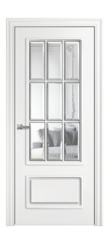 Дверь межкомнатная Amelia 12 DGO Цвет Белый Покрытие Эмаль  Наличник M 85 Цена 67740