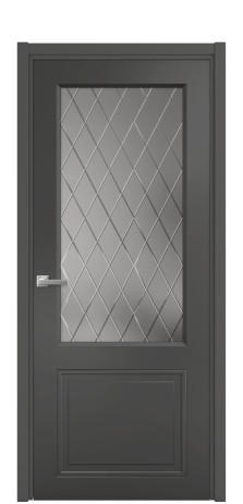 Дверь межкомнатная Страйп 2 Цвет Антрацит Покрытие Эмаль  Наличник L 50 Цена 46923