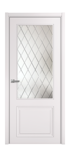 Дверь межкомнатная Страйп 2 Цвет Крем Покрытие Эмаль  Наличник L 50 Цена 47975