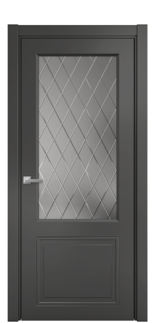 Дверь межкомнатная Stripe 2 Цвет Антрацит Покрытие Эмаль  Наличник L 75 Цена 41280