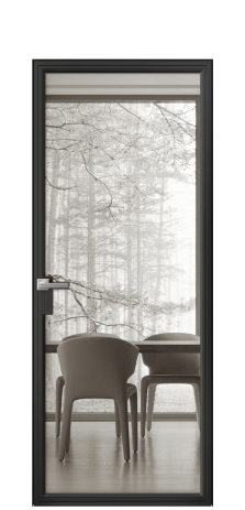 Дверь межкомнатная Фрейм 01 Цвет Черный Покрытие Алюминий  Наличник Скрытый короб Цена 77400