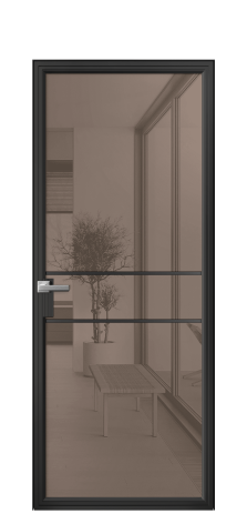 Дверь межкомнатная Frame 02 Цвет Черный Покрытие Алюминий  Наличник Скрытый короб Цена 69860
