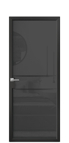 Дверь межкомнатная Frame 02 Цвет Черный Покрытие Алюминий  Наличник Скрытый короб Цена 69018