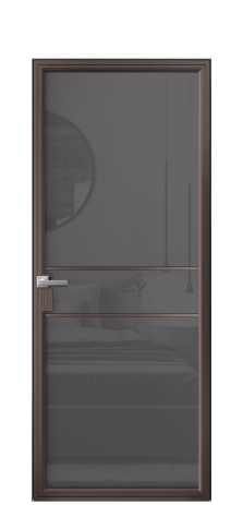 Дверь межкомнатная Frame 02 Цвет Антик Покрытие Алюминий  Наличник Скрытый короб Цена 73000