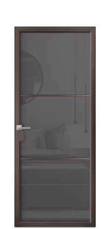 Дверь межкомнатная Frame 03 Цвет Антик Покрытие Алюминий  Наличник Скрытый короб Цена 73976