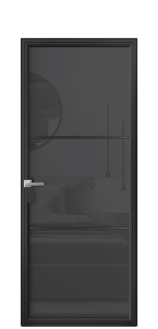 Дверь межкомнатная Frame 03 Цвет Черный Покрытие Алюминий  Наличник Скрытый короб Цена 68198