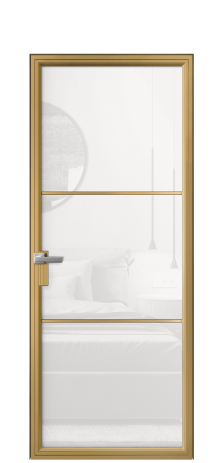 Дверь межкомнатная Frame 03 Цвет Латунь Покрытие Алюминий  Наличник Скрытый короб Цена 84144