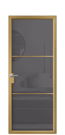 Дверь межкомнатная Frame 03 Цвет Латунь Покрытие Алюминий  Наличник Скрытый короб Цена 77750