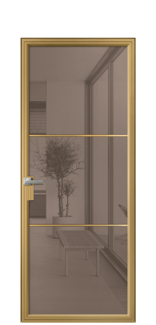 Дверь межкомнатная Frame 03 Цвет Латунь Покрытие Алюминий  Наличник Скрытый короб Цена 71290