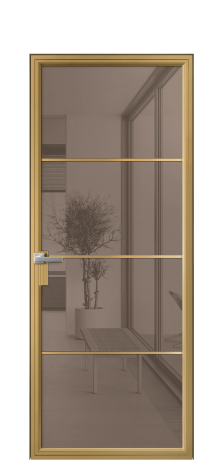 Дверь межкомнатная Frame 04 Цвет Латунь Покрытие Алюминий  Наличник Скрытый короб Цена 73117