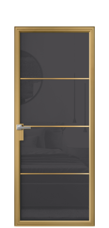Дверь межкомнатная Frame 04 Цвет Латунь Покрытие Алюминий  Наличник Скрытый короб Цена 74827