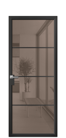 Дверь межкомнатная Frame 04 Цвет Черный Покрытие Алюминий  Наличник Скрытый короб Цена 67010