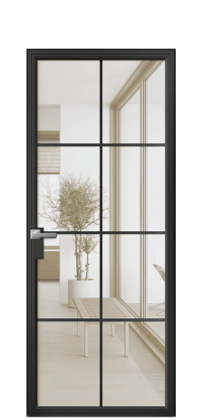 Дверь межкомнатная Frame 08 Цвет Черный Покрытие Алюминий  Наличник Скрытый короб Цена 79110