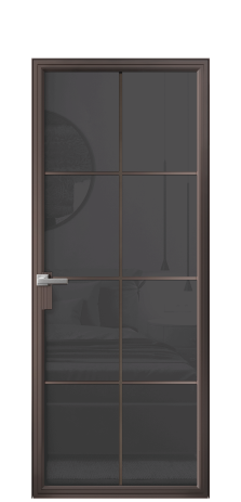 Дверь межкомнатная Frame 08 Цвет Антик Покрытие Алюминий  Наличник Скрытый короб Цена 78638