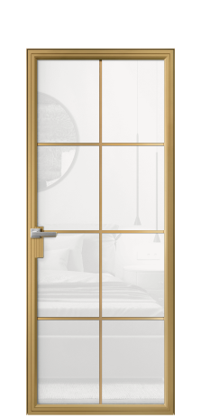 Дверь межкомнатная Frame 08 Цвет Латунь Покрытие Алюминий  Наличник Скрытый короб Цена 71792