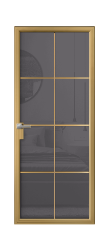 Дверь межкомнатная Frame 08 Цвет Латунь Покрытие Алюминий  Наличник Скрытый короб Цена 78638