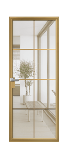 Дверь межкомнатная Frame 08 Цвет Латунь Покрытие Алюминий  Наличник Скрытый короб Цена 72520