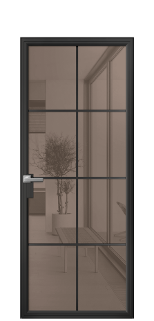 Дверь межкомнатная Frame 08 Цвет Черный Покрытие Алюминий  Наличник Скрытый короб Цена 70610