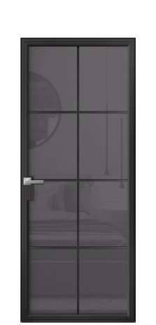 Дверь межкомнатная Frame 08 Цвет Черный Покрытие Алюминий  Наличник Скрытый короб Цена 72320