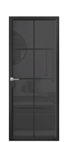 Дверь межкомнатная Frame 08 Цвет Черный Покрытие Алюминий  Наличник Скрытый короб Цена 72320