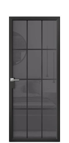 Дверь межкомнатная Frame 12 Цвет Черный Покрытие Алюминий  Наличник Скрытый короб Цена 76011