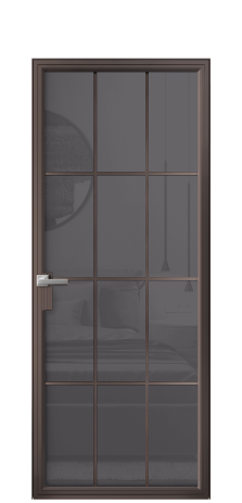 Дверь межкомнатная Frame 12 Цвет Антик Покрытие Алюминий  Наличник Скрытый короб Цена 81672