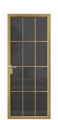 Дверь межкомнатная Frame 12 Цвет Латунь Покрытие Алюминий  Наличник Скрытый короб Цена 81672