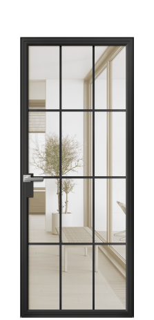 Дверь межкомнатная Frame 12 Цвет Черный Покрытие Алюминий  Наличник Скрытый короб Цена 82810