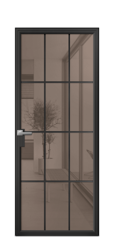 Дверь межкомнатная Frame 12 Цвет Черный Покрытие Алюминий  Наличник Скрытый короб Цена 73410