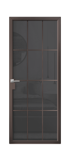 Дверь межкомнатная Фрейм 12 Цвет Антик Покрытие Алюминий  Наличник Скрытый короб Цена 86730