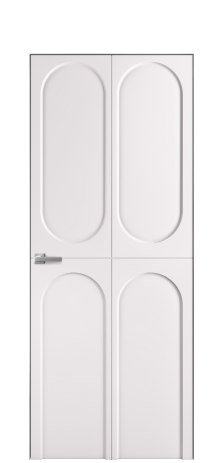 Дверь межкомнатная Ансе 4 Цвет Крем Покрытие Эмаль  Наличник Скрытый короб хром Цена 44450