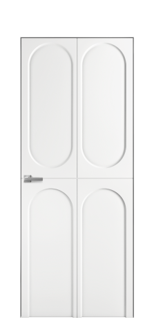 Дверь межкомнатная Anse 4 Цвет Белый Покрытие Эмаль  Наличник Скрытый короб хром Цена 36949