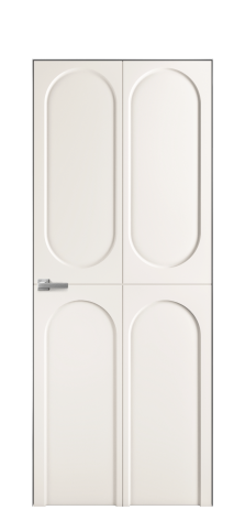 Дверь межкомнатная Anse 4 Цвет Молочный Покрытие Эмаль  Наличник Скрытый короб хром Цена 69310