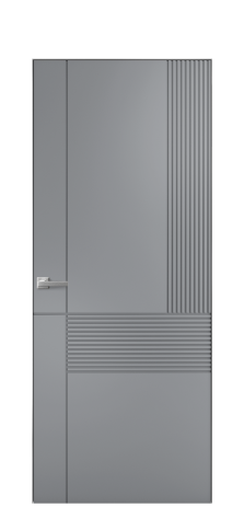 Дверь межкомнатная Mezzo 13 Цвет Гриджио Покрытие Эмаль  Наличник Скрытый короб хром Цена 59760