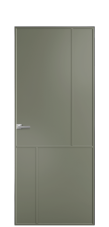 Дверь межкомнатная Line 3 Цвет Зеленый Покрытие Эмаль  Наличник Скрытый короб хром Цена 51143