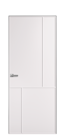 Дверь межкомнатная Line 3 Цвет Крем Покрытие Эмаль  Наличник Скрытый короб хром Цена 74810