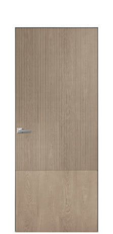 Дверь межкомнатная Breeze 3 Цвет Дуб Песочный Покрытие Шпон натуральный  Наличник Скрытый короб хром Цена 80760