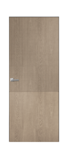 Дверь межкомнатная Breeze 5 Цвет Дуб Песочный Покрытие Шпон натуральный  Наличник Скрытый короб хром Цена 62350