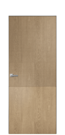 Дверь межкомнатная Breeze 5 Цвет Дуб Светлый Покрытие Шпон натуральный  Наличник Скрытый короб хром Цена 80760