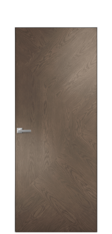 Дверь межкомнатная Unit 08 Цвет Дуб Марракеш Покрытие Шпон натуральный  Наличник Скрытый короб хром Цена 69210